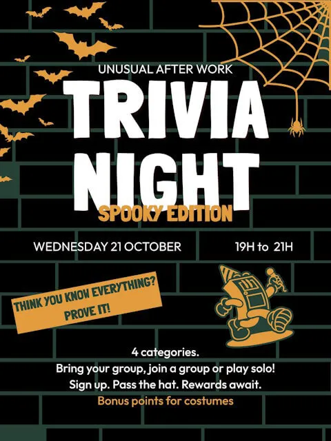 Past Trivia Night flyer — spooky edition