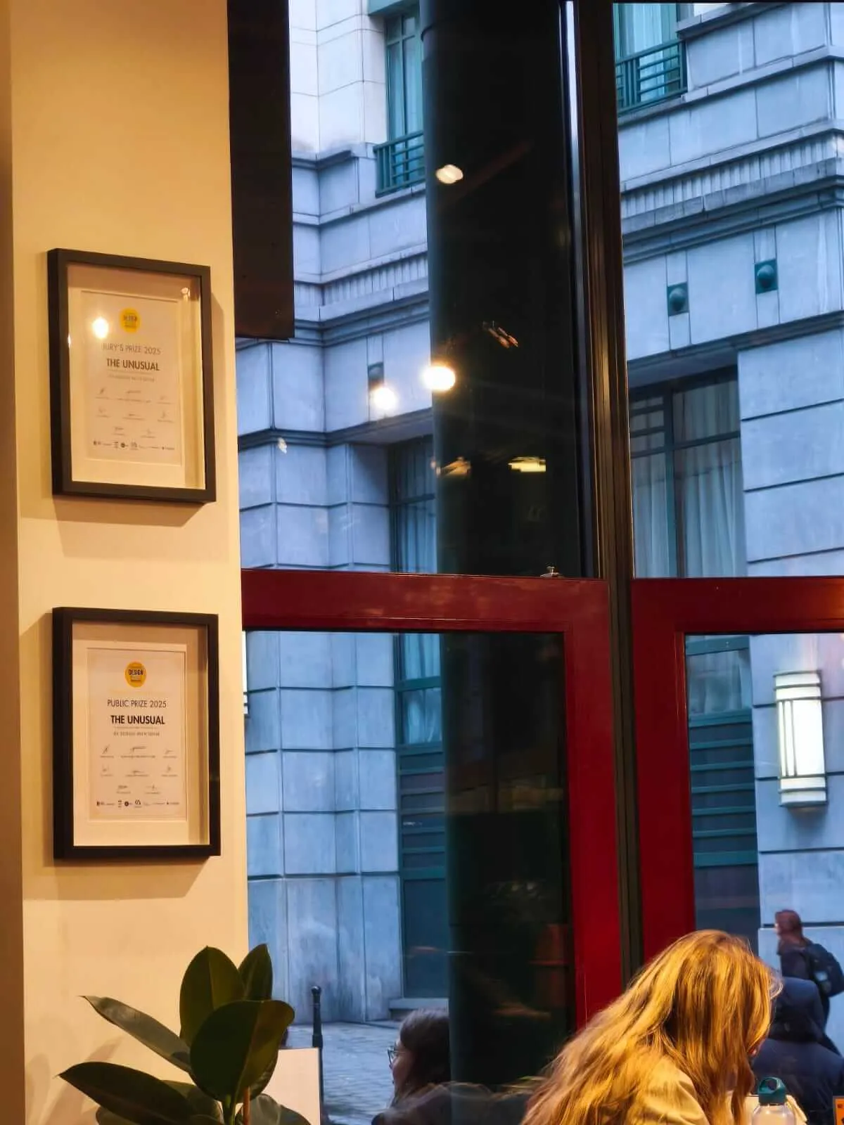 Award certificates at The Unusual — Jury's Prize and Public Prize 2025