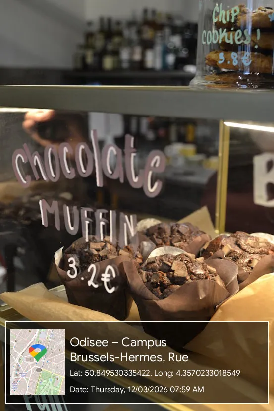 Fresh vegan Chocolate Muffins in Brussels city center at The Unusual Brussels
