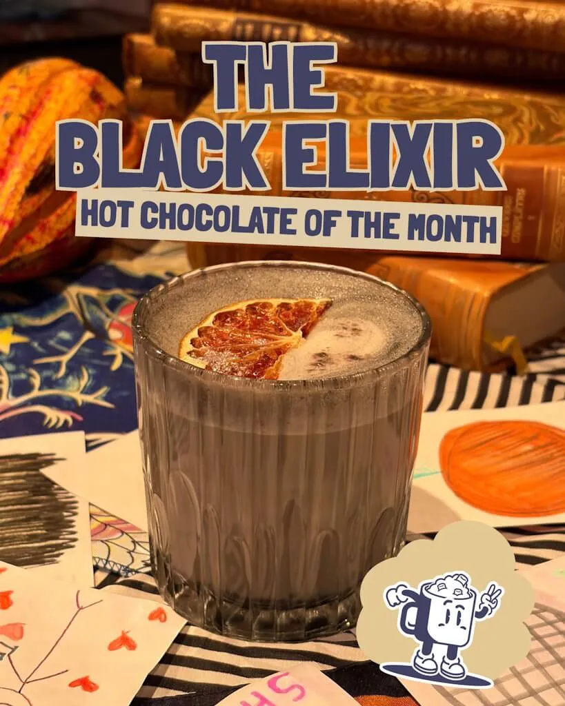 The Black Elixir — hot chocolate of the month at The Unusual Brussels