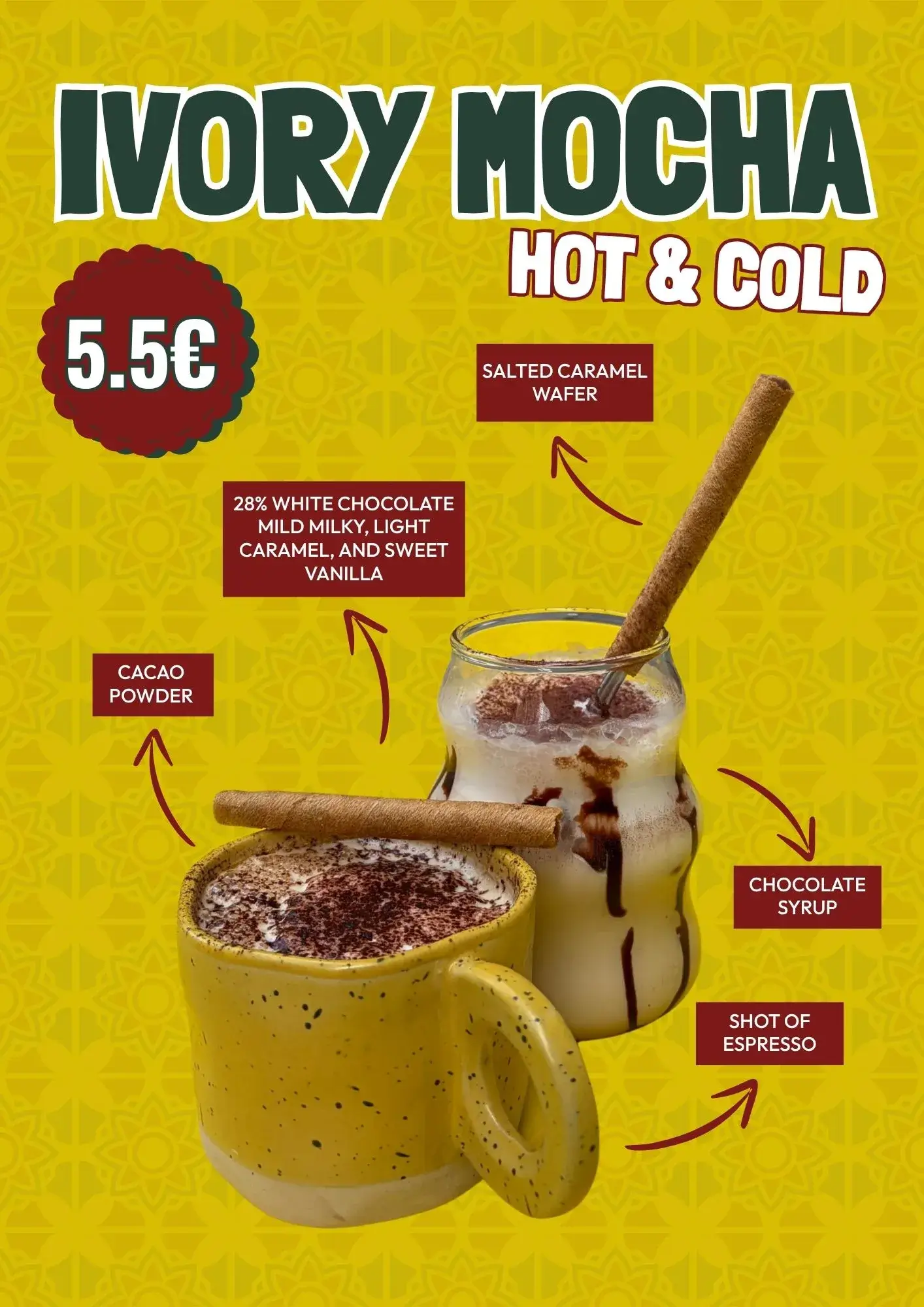 Ivory Mocha — June hot & cold chocolate of the month at The Unusual Brussels